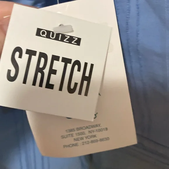 NWT Quizz Woman Stretch Blue wrap, textured stripe 3/4 sleeve top blouse 20 W - Picture 6 of 9